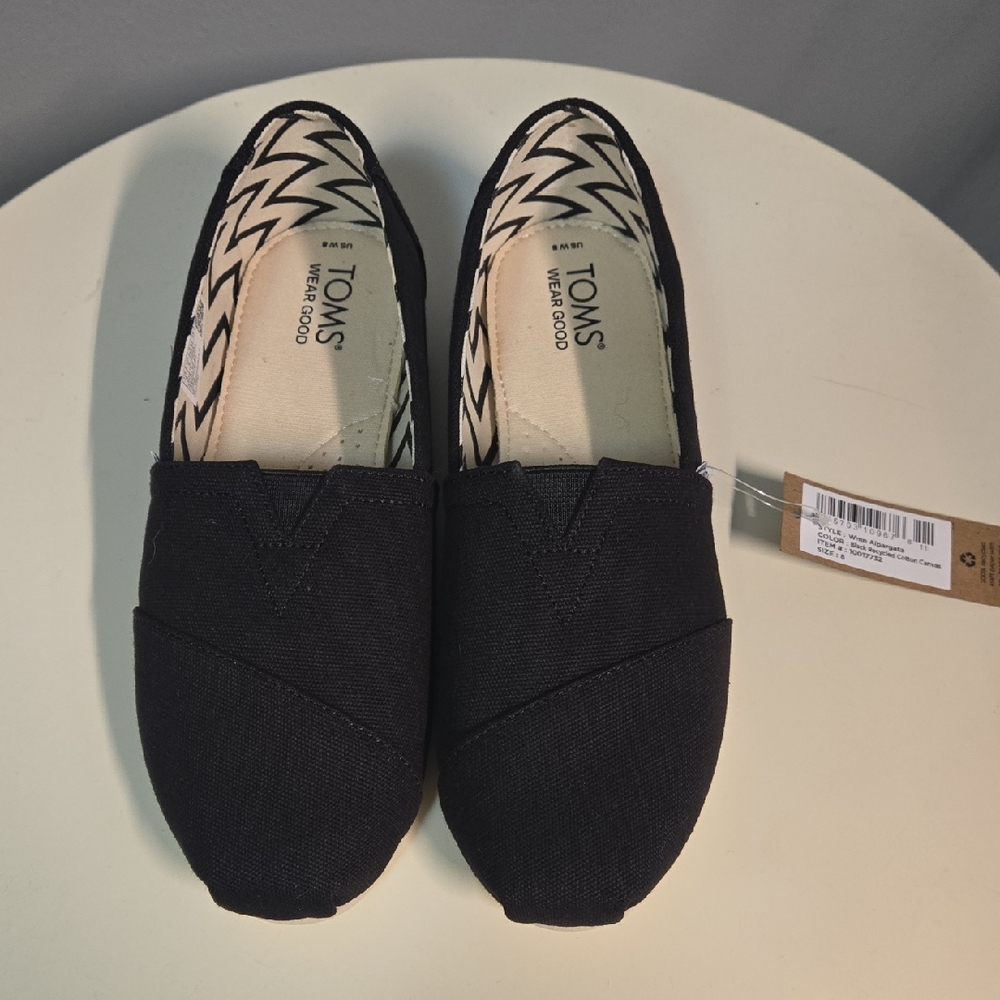 TOMS Alpargata Classic Black Recycled Cotton Canvas